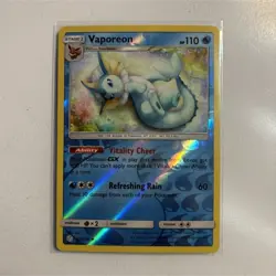 Pokemon Vaporeon Uncommon Reverse Holo SM: Cosmic Eclipse 42/236 HP 110 - Image 1