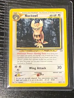 Pokemon TCG Noctowl Neo Genesis 42/111 Regular Unlimited Uncommon MP - Image 1