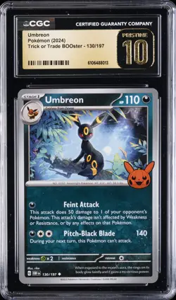 2024 POKEMON TRICK OR TRADE BOOSTER #130 UMBREON CGC 10 PRISTINE - Image 1