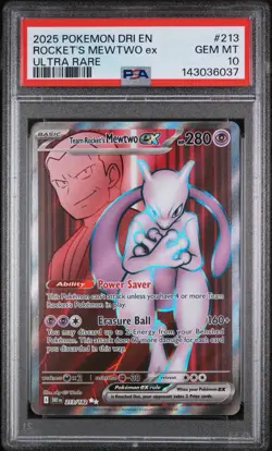 Team Rockets Mewtwo EX 213/182 Destined Rivals PSA 10 Pokemon TCG - Image 1