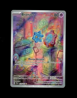 2024 Pokemon TEMPORAL FORCES BRONZOR FULL ART HOLO IR 170/162 RARE! MP - Image 1