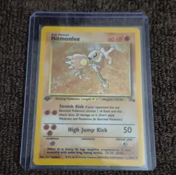 Pokemon TCG Hitmonlee 1st edition Holo Rare Fossil 7/62 1999 English Basic NM - Image 2