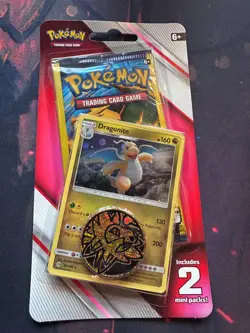 Pokemon 2x Mini Booster Packs + Dragonite Promo + Coin (2 x Evolutions ) A - Image 1