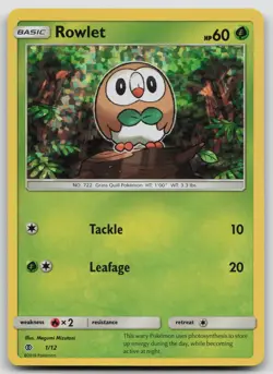 Rowlet 001/012 McDonald's Promos 2017 Pokemon Holo LP Promo - Image 1