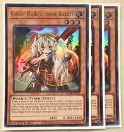 Yugioh! 3x Ghost Ogre & Snow Rabbit RA04-EN015 Ultra Rare 1st Ed NM - Image 1