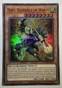 AGOV-EN013 Hapi, Guidance of Horus Super Rare 1st Edition YuGiOh Card - Image 1