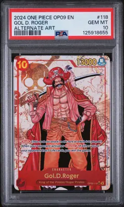 2024 ONE PIECE OP09-EMPERORS IN THE NEW WORLD ALTERNATE ART GOL D. ROGER PSA 10 - Image 1