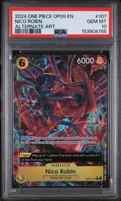 2024 ONE PIECE OP09-EMPERORS IN THE NEW WORLD ALTERNATE ART NICO ROBIN PSA 10 - Image 1