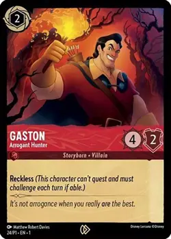 Gaston - Arrogant Hunter 24/P1 Tournament Promo Card Disney Lorcana DLPC - Image 1