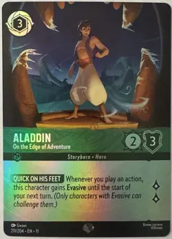 ALADDIN Epic! DISNEY LORCANA Winterspell ON THE EDGE OF ADVENTURE 211/204 - Image 1