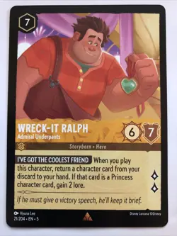 Disney Lorcana Shimmering Skies Wreck-It Ralph Admiral Underpants 21/204 NM Rare - Image 1