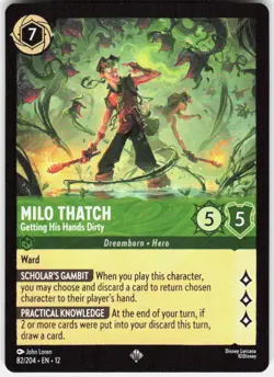 Milo Thatch Getting His Hands Dirty 82/204 Wilds Unknown Disney Lorcana - Image 1