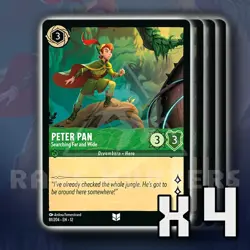 Peter Pan Searching Far and Wide 81/204 x4 UC Wilds Unknown Disney Lorcana - Image 1