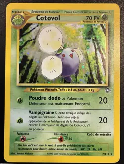 RARE Cotovol 7/111 Neo Genisis Holo French Pokemon Card TCG MP 2001 Jumpluff - Image 1