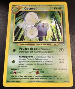 RARE Cotovol 7/111 Neo Genisis Holo French Pokemon Card TCG MP 2001 Jumpluff - Image 3