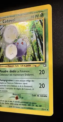 RARE Cotovol 7/111 Neo Genisis Holo French Pokemon Card TCG MP 2001 Jumpluff - Image 4