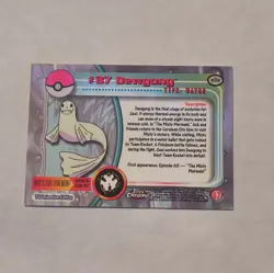 Topps Chrome TV Animation Edition Dewgong #87 Holo English Water Pokemon Card - Image 2