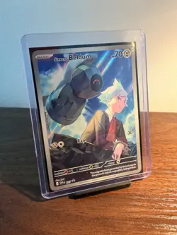 Steven’s Beldum SVP 207 Black Star Promo Pokemon Card NM AI Graded 9 - Image 1