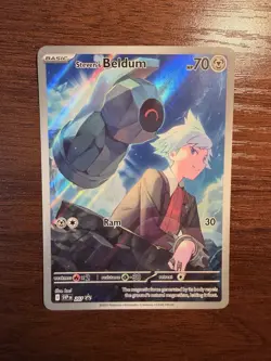 Steven’s Beldum SVP 207 Black Star Promo Pokemon Card NM AI Graded 9 - Image 2