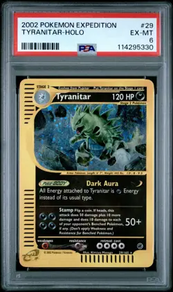 Pokemon Tyranitar 29/165 PSA 6 Expedition 2002 Holo Foil - Image 1