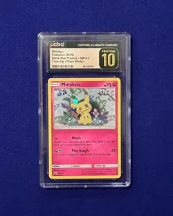 CGC Pristine 10 Mimikyu *SWIRL* #SM163 Team Up Blister Promo 2019 Pokemon - Image 1