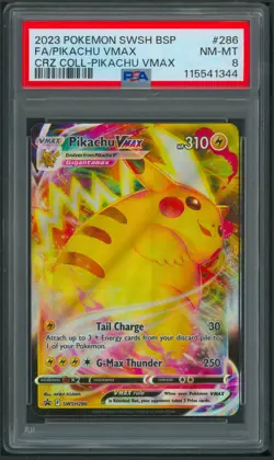 Pokemon SWSH PIKACHU VMAX Crown Zenith Collection Black Star Promo SWSH286 PSA 8 - Image 1