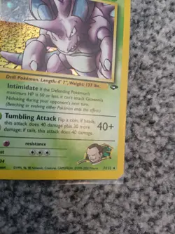 Pokemon TCG Giovanni's Nidoking Holo Rare Card 7/132 Gym Challenge - Image 4