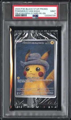 Pokemon Card English - Pikachu with Grey Felt Hat #085- Van Gogh - Sealed PSA 9 - Image 2