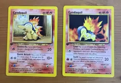(2) Pokemon 1st Edition Cyndaquil Neo Genesis Cards Lot LP-NM - Image 1