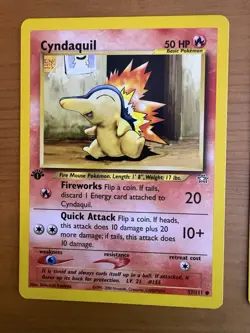 (2) Pokemon 1st Edition Cyndaquil Neo Genesis Cards Lot LP-NM - Image 2