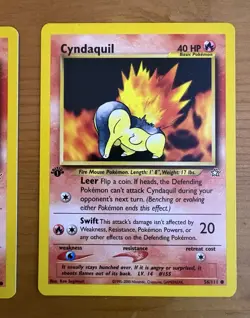 (2) Pokemon 1st Edition Cyndaquil Neo Genesis Cards Lot LP-NM - Image 3
