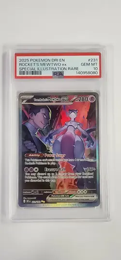 PSA 10 Pokemon Card: Team Rocket's Mewtwo ex 231/182 - Image 1
