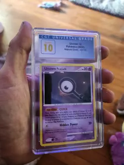 (POP 1) CGC 10 PRISTINE UNOWN Q 49/100 Majestic Dawn Pokemon Card 2008 - Image 1