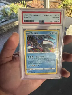 Pokemon TCG Celebrations Kyogre Holo Rare #003/025 English PSA 8 Card - Image 1