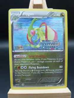 Pokemon BSP Staff Card - Flygon # BW53 (Boundaries Crossed)(DAMAGED ON BACK) - Image 1