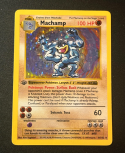Machamp SHADOWLESS Base Set Holo Rare 8/102 1st Edition 1999 - HP Card - Image 1