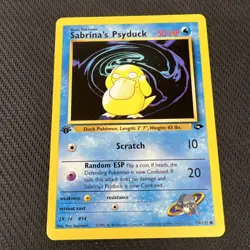 Pokemon TCG Cards 1st Edition Sabrina's Psyduck 99/132 Gym Challenge NM SP3 - Image 1