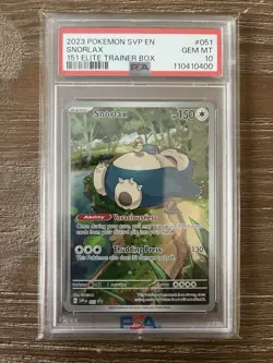 2023 Pokemon 151 Snorlax Full Art ETB SVP 051 Black Star Promo Card PSA 10 - Image 1
