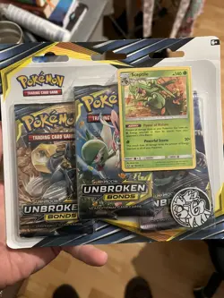 Sun & Moon Unbroken Bonds Sealed Triple Blister Pack - Sceptile Pokemon Card - Image 1