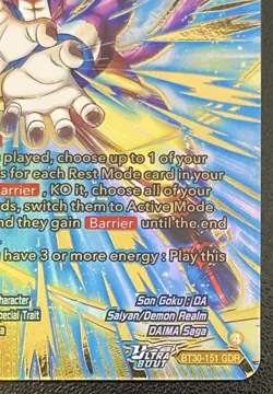 SS4 Son Goku, Blasting Through the Demon Realm BT30-151 (GDR) God Rare Card - Image 4
