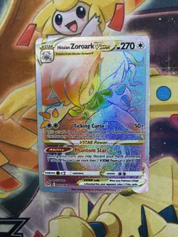 Hisuian Zoroark VSTAR 203/196 Rainbow Secret Rare Card Pokemon Lost Origin - NM - Image 1