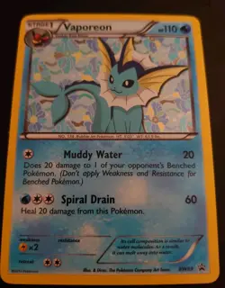 Pokemon TCG Vaporeon Black Star Promos BW89 Holo LP - Image 1