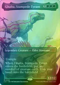 Ghalta, Stampede Tyrant - BORDERLESS ALT ART FOIL MTG Lost Caverns of Ixalan 326 - Image 1