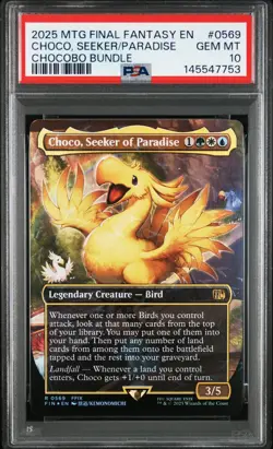 2025 MTG FINAL FANTASY CHOCOBO BUNDLE #0569 CHOCO, SEEKER OF PARADISE PSA 10 - Image 1