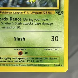 Pokemon TCG Scyther Jungle 26/64 Regular Unlimited Rare - LP Lightly Played - Image 4