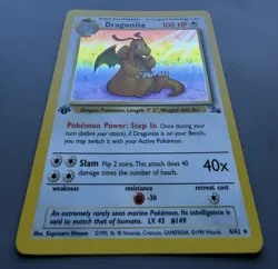 Pokemon Dragonite 4/62 Holo Fossil 1st Edition NEVER PLAYED Grade It! - Image 2