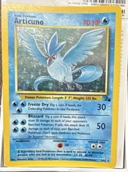 Pokemon TCG Articuno Fossil 2/62 Holo Rare Unlimited English WOTC 1999 70 HP - Image 1