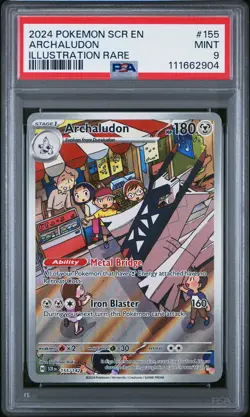 2024 POKEMON SCR EN-STELLAR CROWN ILLUSTRATION RARE #155 ARCHALUDON PSA 9 - Image 1
