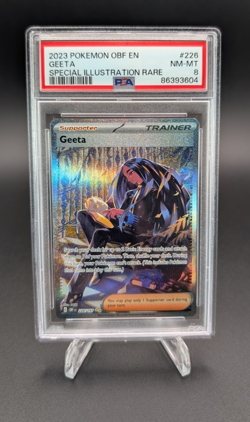 Geeta 2023 Pokemon OBF EN Special Illustration Rare #226 PSA 8 - Image 1