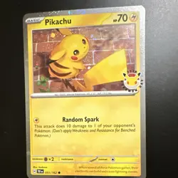 Pokemon TCG Pikachu 051/162 SV05: Temporal Forces Promo Stamped Holo - Image 1